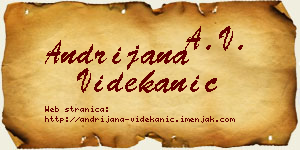 Andrijana Videkanić vizit kartica